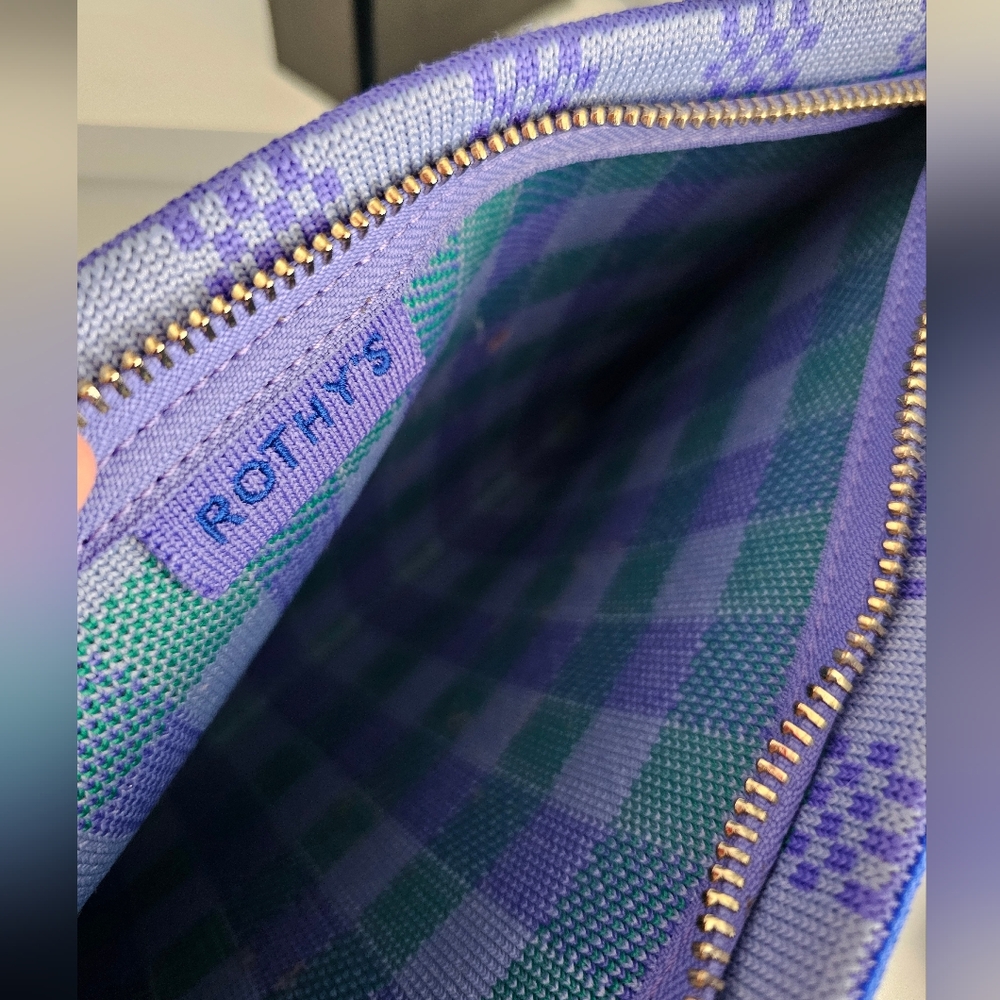 Blueberry Gingham Wristlet Clutch - Picture 2 of 5